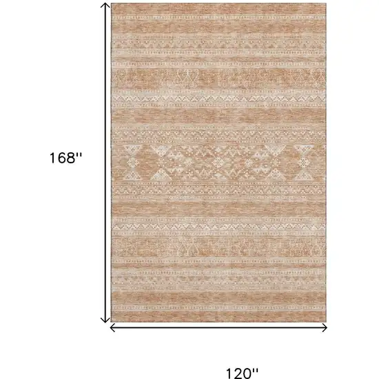 Copper And Ivory Southwestern Washable Area Rug With UV Protection Photo 3