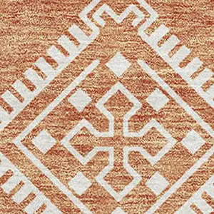 Photo of Copper And Ivory Southwestern Washable Area Rug With UV Protection