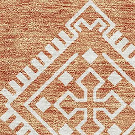 Copper And Ivory Southwestern Washable Area Rug With UV Protection Photo 3