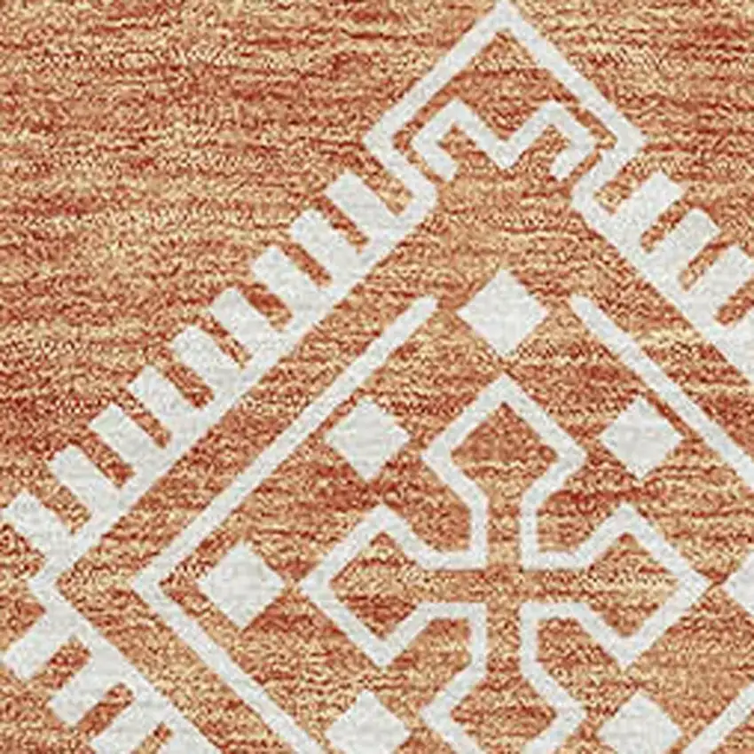 Copper And Ivory Southwestern Washable Area Rug With UV Protection Photo 3