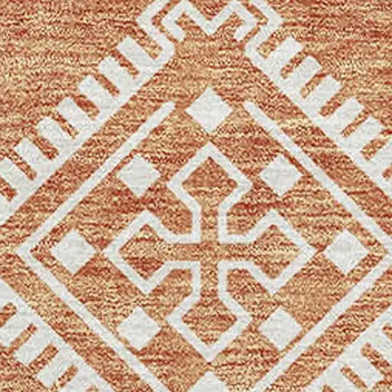 Copper And Ivory Southwestern Washable Area Rug With UV Protection Photo 3