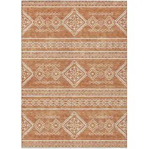 Photo of Copper And Ivory Southwestern Washable Indoor Outdoor Area Rug