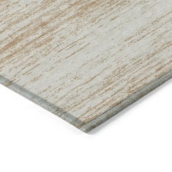 Copper And Ivory Striped Washable Indoor Outdoor Area Rug Photo 5