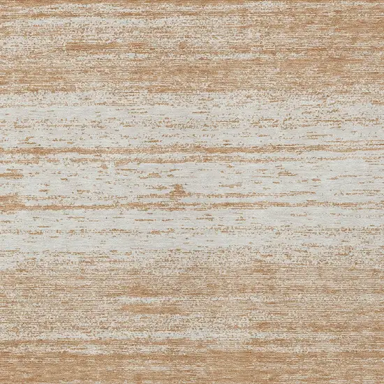 Copper And Ivory Striped Washable Indoor Outdoor Area Rug Photo 6