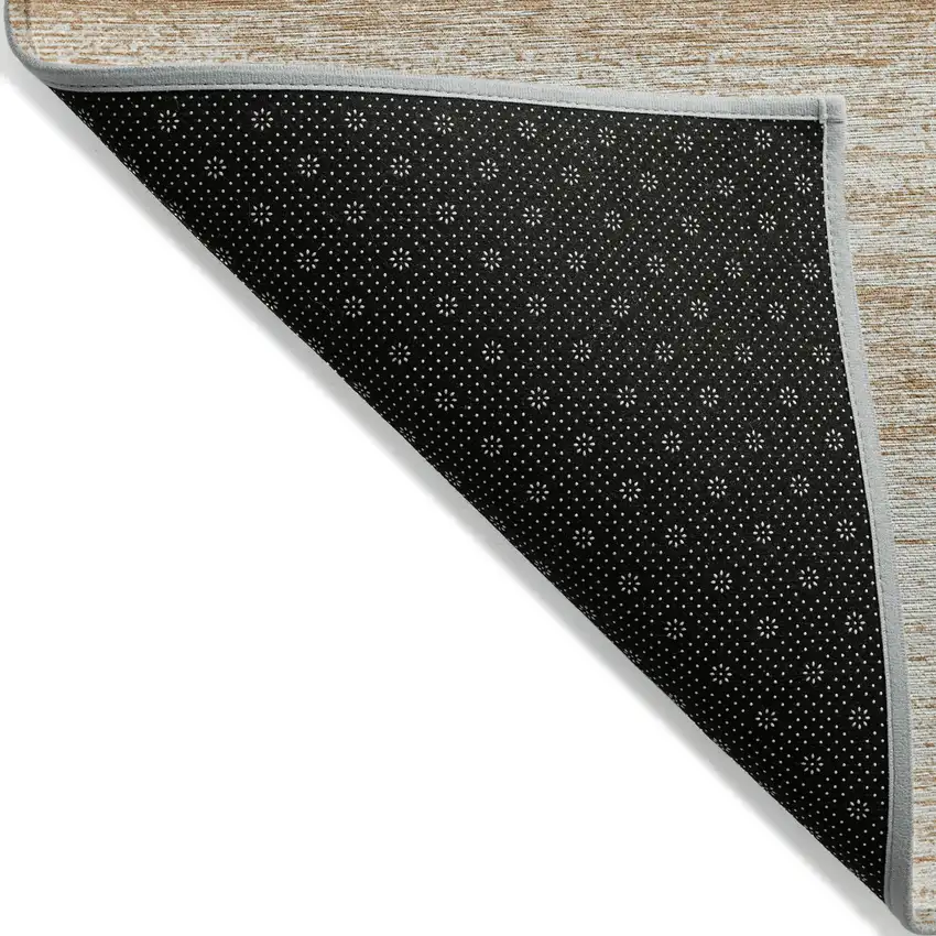 Copper And Ivory Striped Washable Indoor Outdoor Area Rug Photo 4