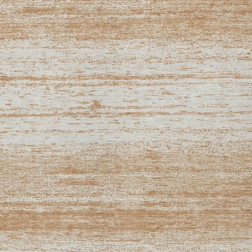 Copper And Ivory Striped Washable Indoor Outdoor Area Rug Photo 6