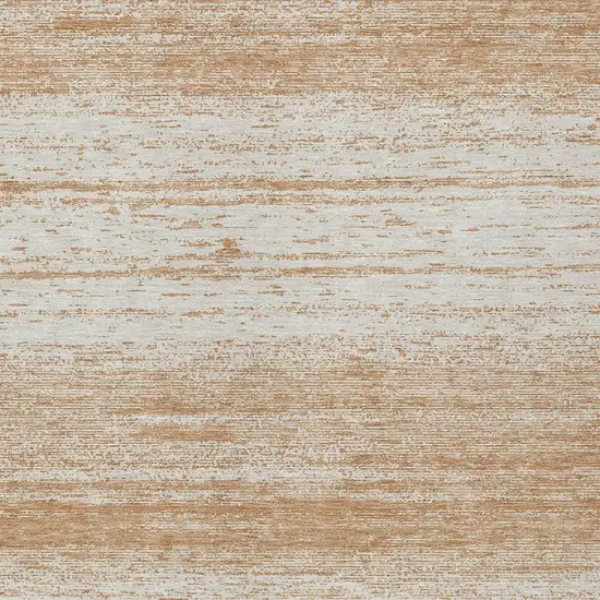 Copper And Ivory Striped Washable Indoor Outdoor Area Rug Photo 6
