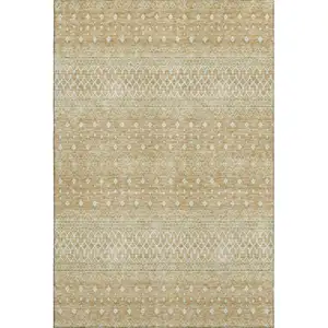 Photo of Copper And Ivory Tribal Washable Area Rug With UV Protection