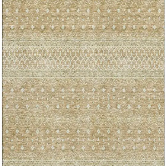 Copper And Ivory Tribal Washable Area Rug With UV Protection Photo 4