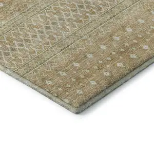 Photo of Copper And Ivory Tribal Washable Area Rug With UV Protection