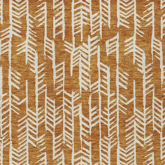 Copper And Ivory Tribal Washable Indoor Outdoor Area Rug Photo 7