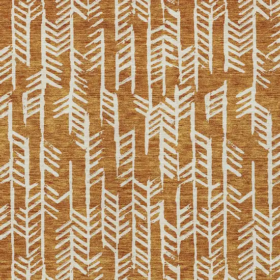 Copper And Ivory Tribal Washable Indoor Outdoor Area Rug Photo 7