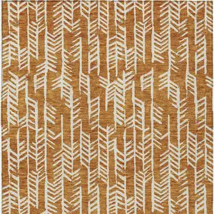 Photo of Copper And Ivory Tribal Washable Indoor Outdoor Area Rug