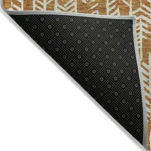 Photo of Copper And Ivory Tribal Washable Indoor Outdoor Area Rug