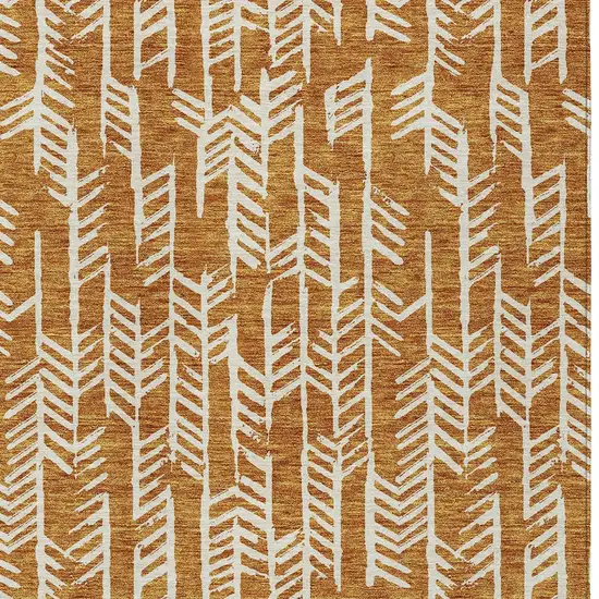 Copper And Ivory Tribal Washable Indoor Outdoor Area Rug Photo 7