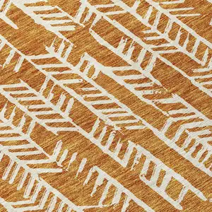 Photo of Copper And Ivory Tribal Washable Indoor Outdoor Area Rug