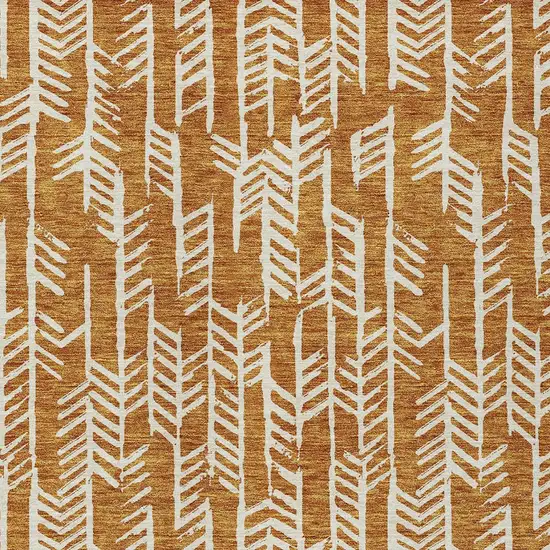 Copper And Ivory Tribal Washable Indoor Outdoor Area Rug Photo 7
