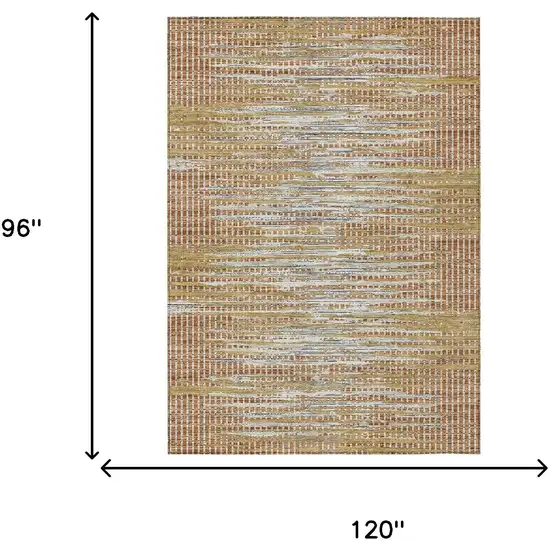 Copper And Orange Abstract Washable Indoor Outdoor Area Rug Photo 6