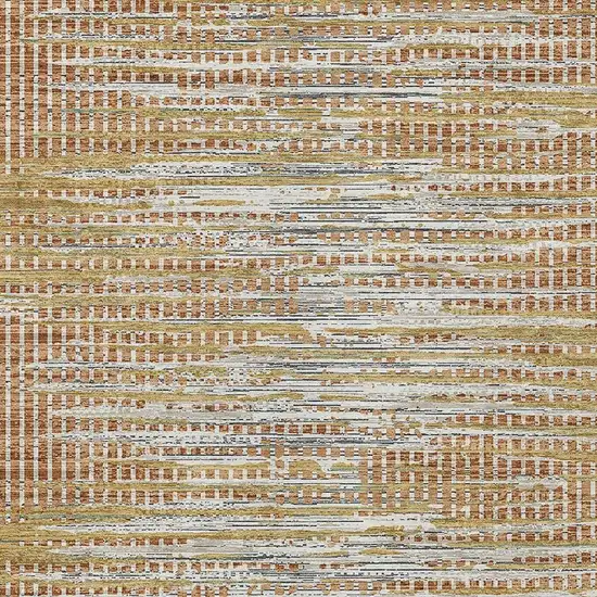 Copper And Orange Abstract Washable Indoor Outdoor Area Rug Photo 2