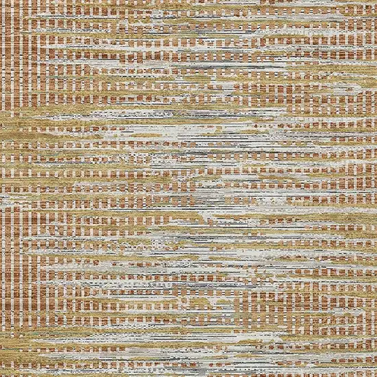 Copper And Orange Abstract Washable Indoor Outdoor Area Rug Photo 2