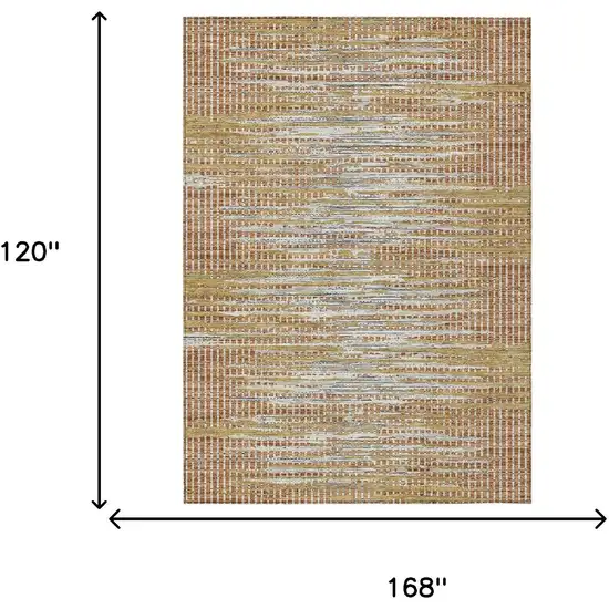 Copper And Orange Abstract Washable Indoor Outdoor Area Rug Photo 6