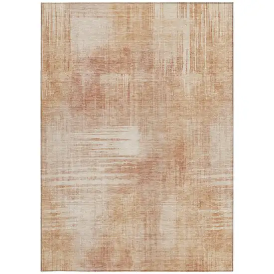 Copper And Orange Abstract Washable Indoor Outdoor Area Rug Photo 4