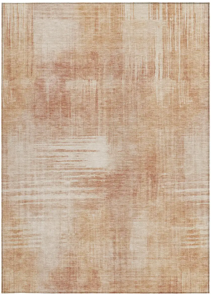 Copper And Orange Abstract Washable Indoor Outdoor Area Rug Photo 4