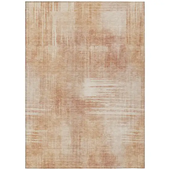 Copper And Orange Abstract Washable Indoor Outdoor Area Rug Photo 2