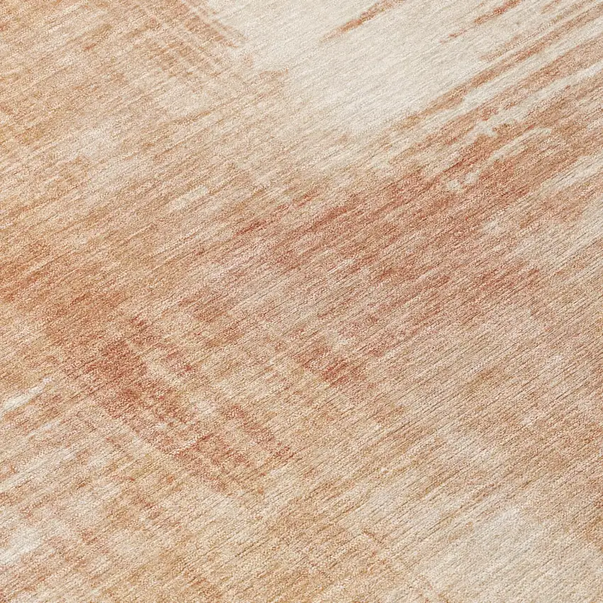 Copper And Orange Abstract Washable Indoor Outdoor Area Rug Photo 6