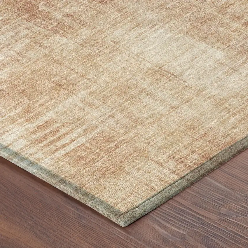 Copper And Orange Abstract Washable Indoor Outdoor Area Rug Photo 5