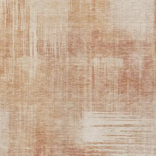 Copper And Orange Abstract Washable Indoor Outdoor Area Rug Photo 3