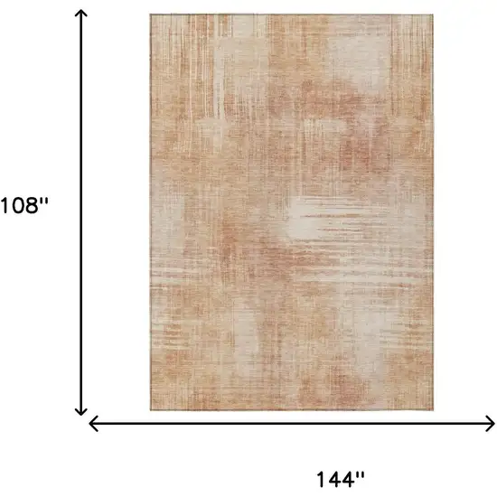 Copper And Orange Abstract Washable Indoor Outdoor Area Rug Photo 7