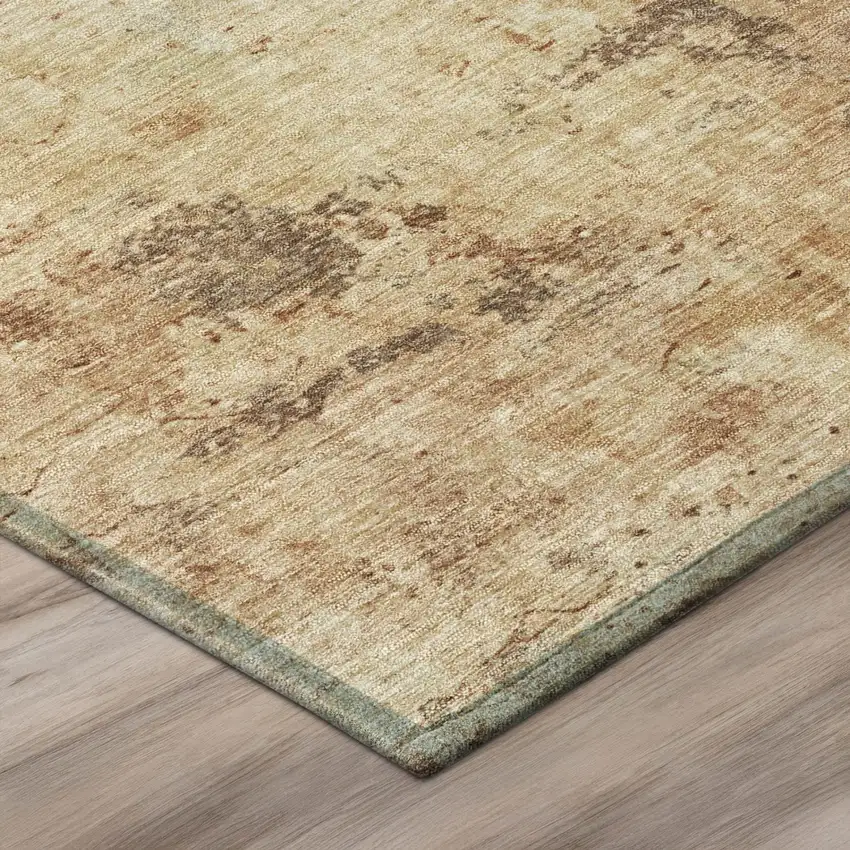Copper And Orange Abstract Washable Indoor Outdoor Area Rug Photo 5