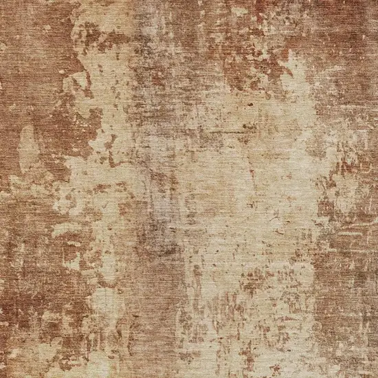 Copper And Orange Abstract Washable Indoor Outdoor Area Rug Photo 8