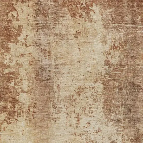 Copper And Orange Abstract Washable Indoor Outdoor Area Rug Photo 6