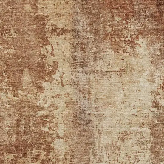 Copper And Orange Abstract Washable Indoor Outdoor Area Rug Photo 2