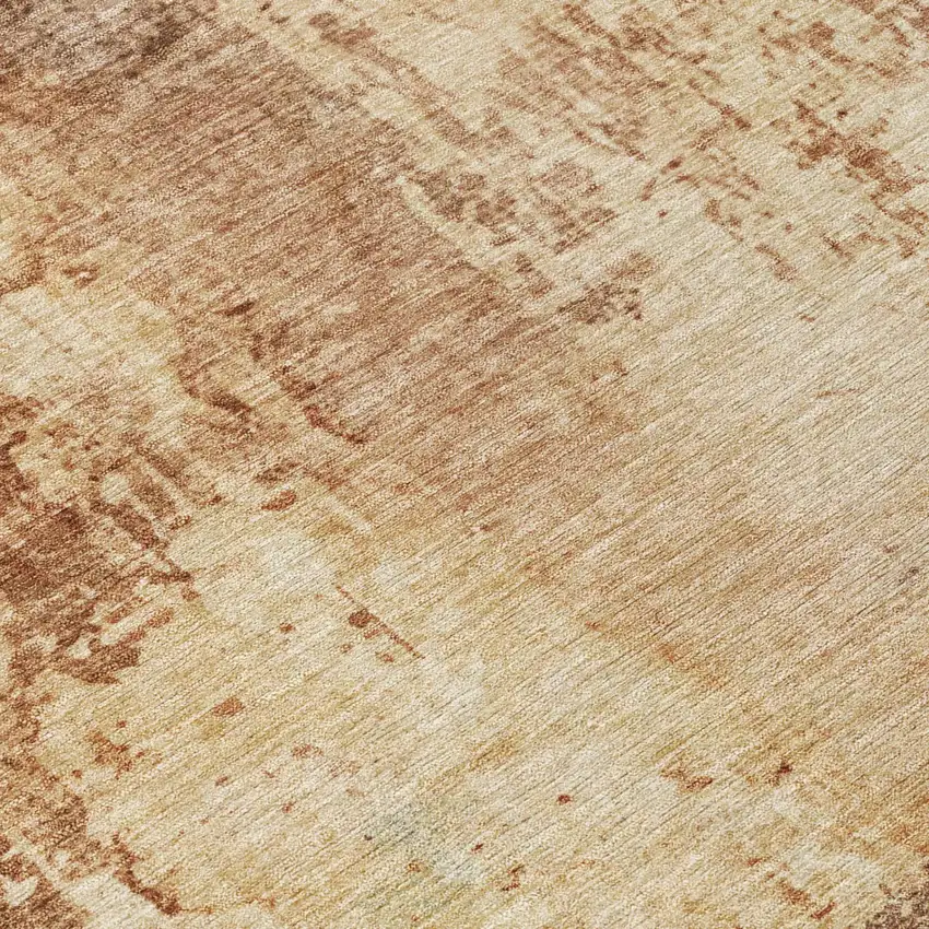 Copper And Orange Abstract Washable Indoor Outdoor Area Rug Photo 4