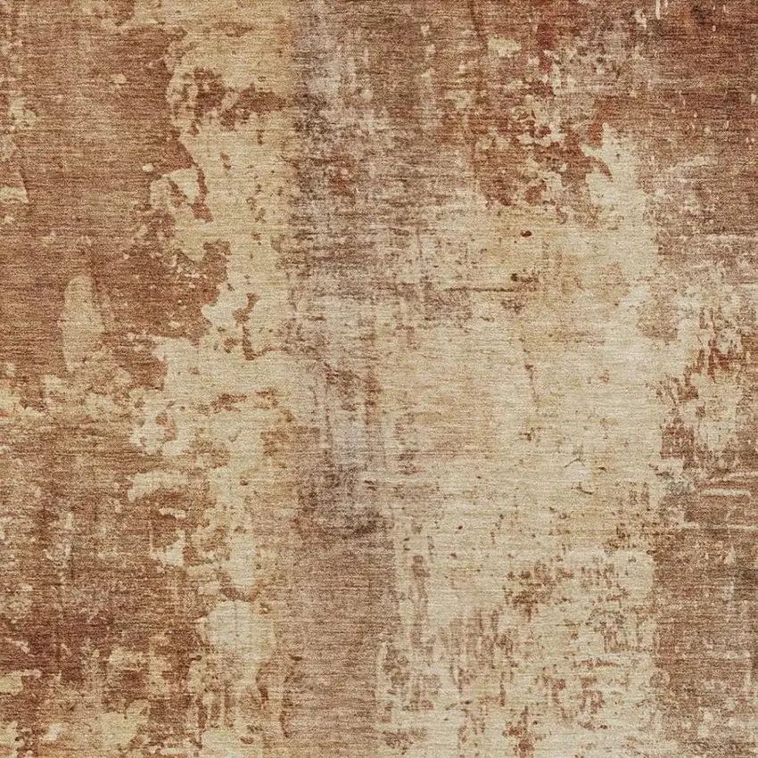Copper And Orange Abstract Washable Indoor Outdoor Area Rug Photo 8