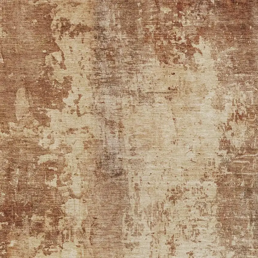Copper And Orange Abstract Washable Indoor Outdoor Area Rug Photo 9