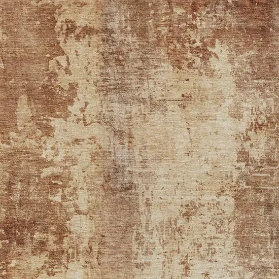 Copper And Orange Abstract Washable Indoor Outdoor Area Rug Photo 9