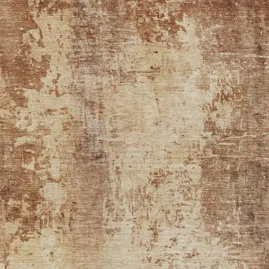 Copper And Orange Abstract Washable Indoor Outdoor Area Rug Photo 6