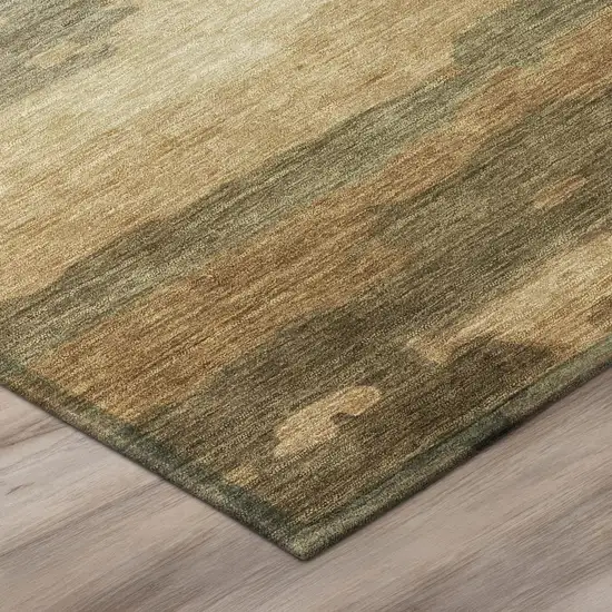 Copper And Orange Abstract Washable Indoor Outdoor Area Rug Photo 4