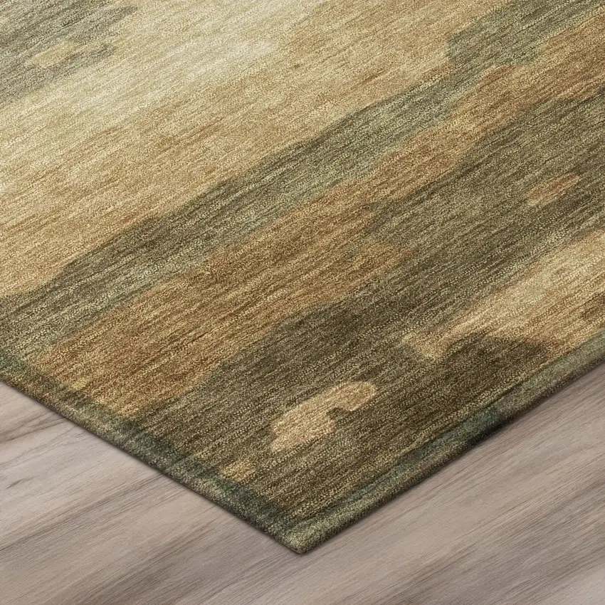 Copper And Orange Abstract Washable Indoor Outdoor Area Rug Photo 4