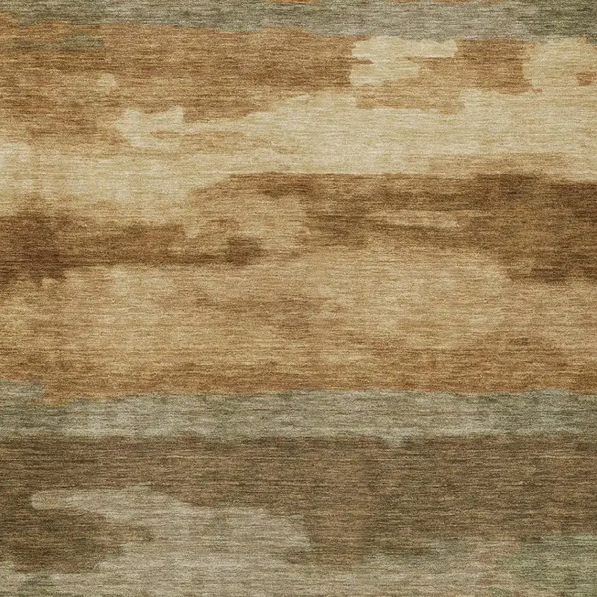 Copper And Orange Abstract Washable Indoor Outdoor Area Rug Photo 1