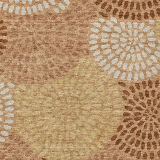 Copper And Orange Geometric Washable Indoor Outdoor Area Rug Photo 3