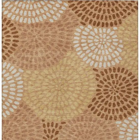 Copper And Orange Geometric Washable Indoor Outdoor Area Rug Photo 4