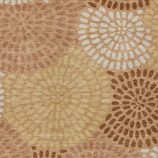 Copper And Orange Geometric Washable Indoor Outdoor Area Rug Photo 3
