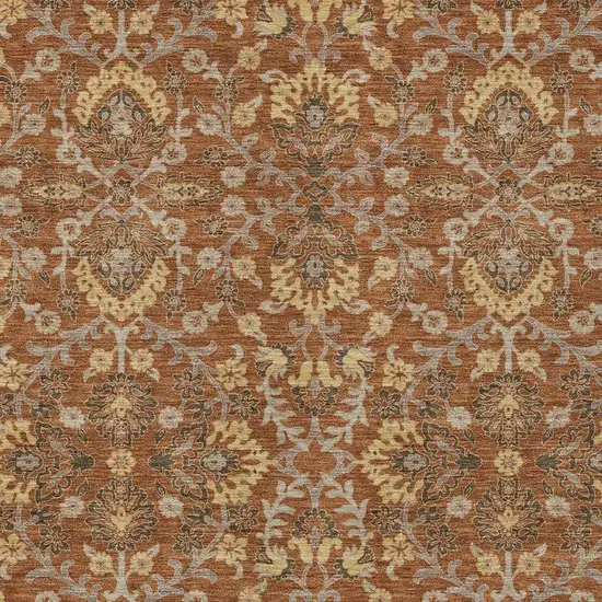Copper And Orange Geometric Washable Indoor Outdoor Area Rug Photo 2