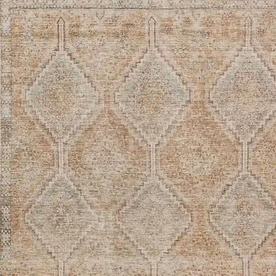 Copper And Orange Geometric Washable Indoor Outdoor Area Rug Photo 3