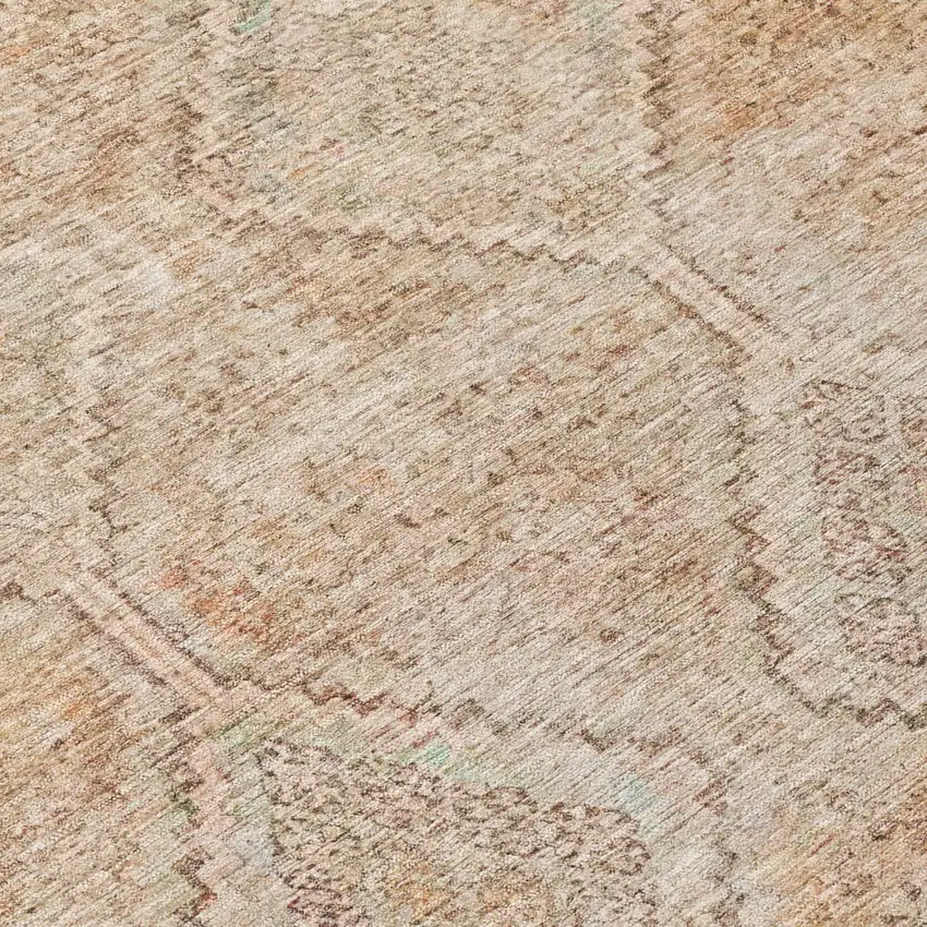 Copper And Orange Geometric Washable Indoor Outdoor Area Rug Photo 6